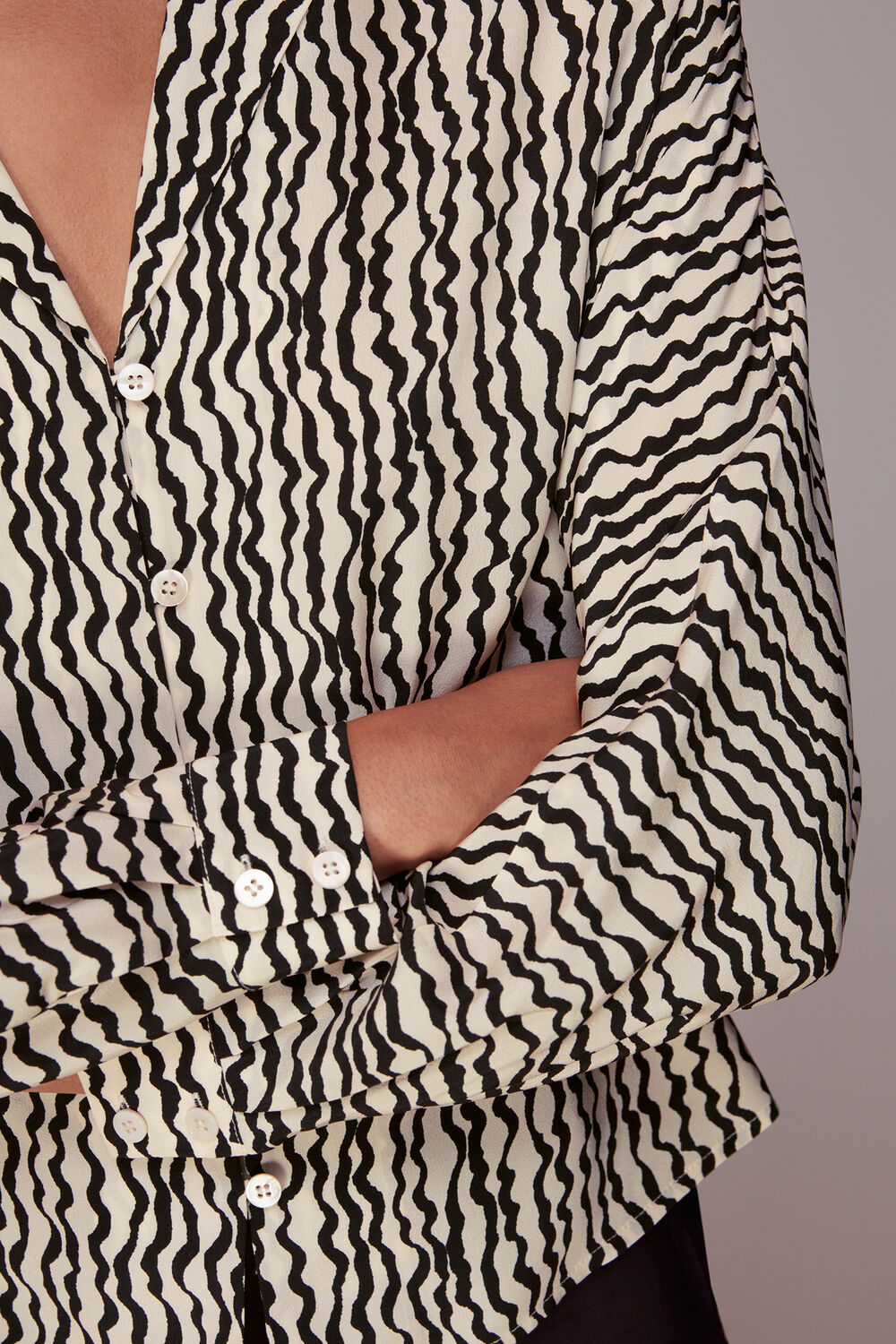 Wiggle Print Silk Shirt